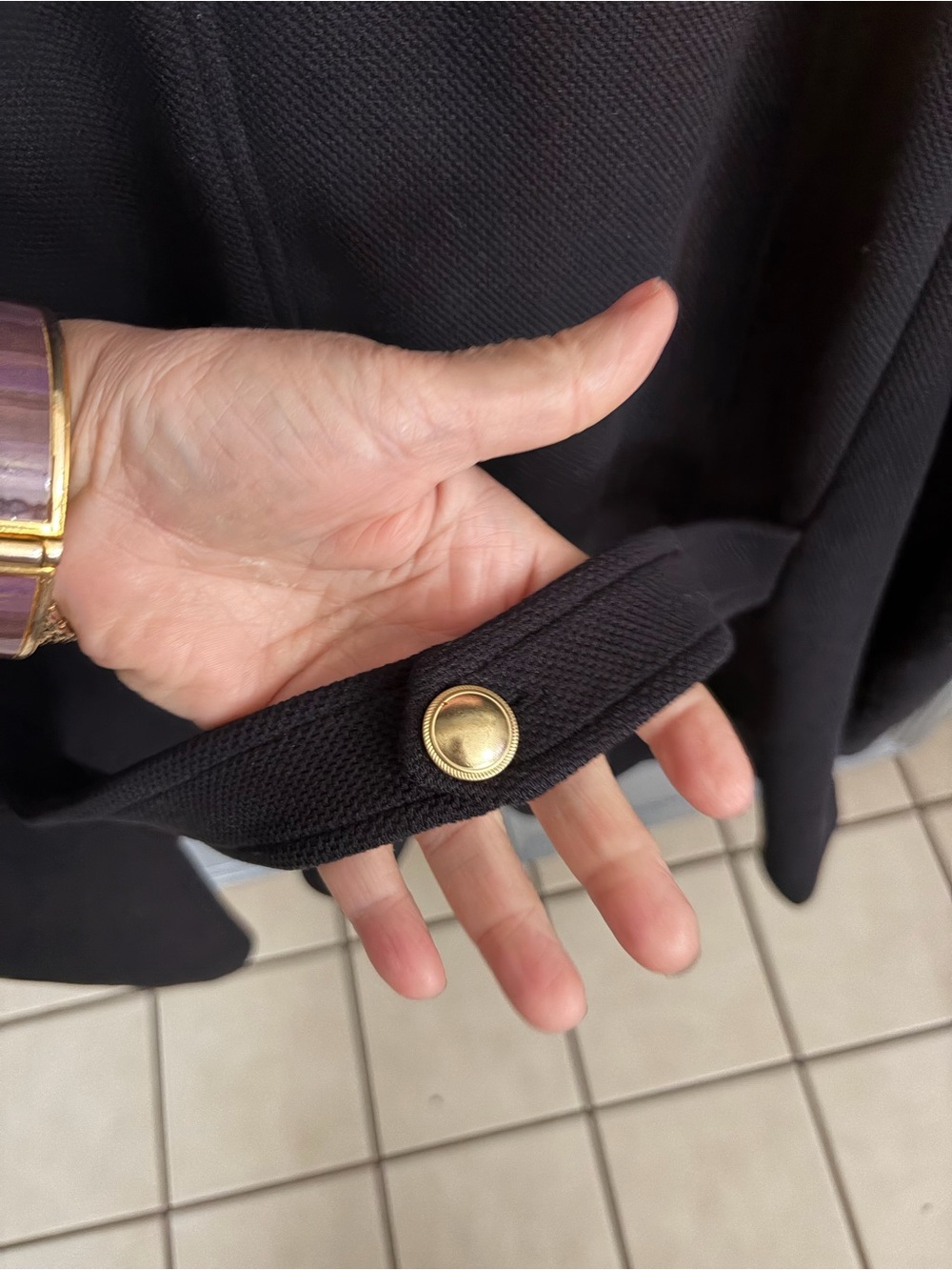 Mackage Black Wool Blend Blazer with Gold Buttons - Picture 8 of 14